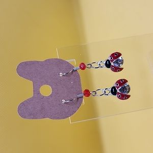 Red Lady bug earrings